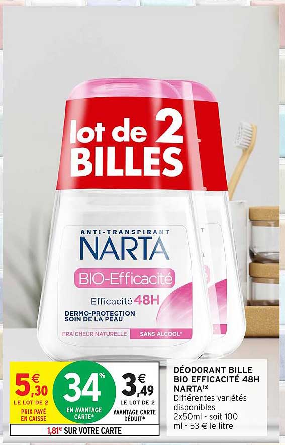 DÉODORANT BILLE BIO EFFICACITÉ 48H NARTA