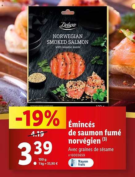 Émincés de saumon fumé norvégien