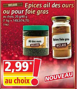 Épices ail des ours ou pour foie gras