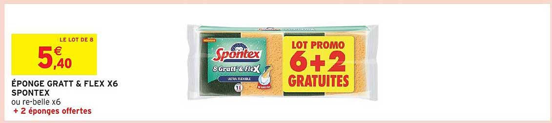 Éponge Gratt' & Flex x6 Spontex