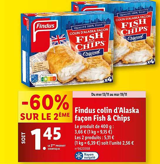 Findus colin d'Alaska façon Fish & Chips