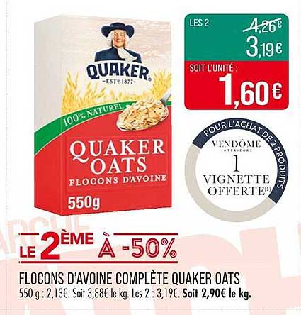 FLOCONS D'AVOINE COMPLÈTE QUAKER OATS