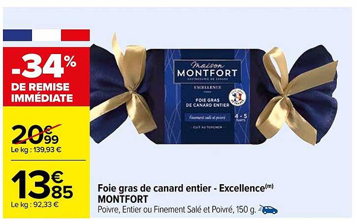 Foie gras de canard entier - Excellence(m) MONTFORT