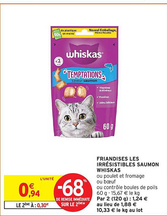 FRIANDISES LES IRRÉSISTIBLES SAUMON WHISKAS