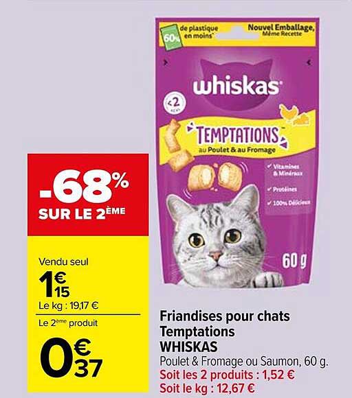 Friandises pour chats Temptations WHISKAS