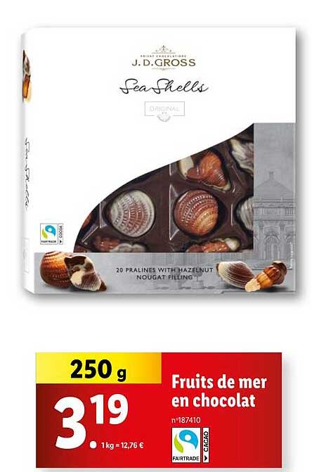 Fruits de mer en chocolat