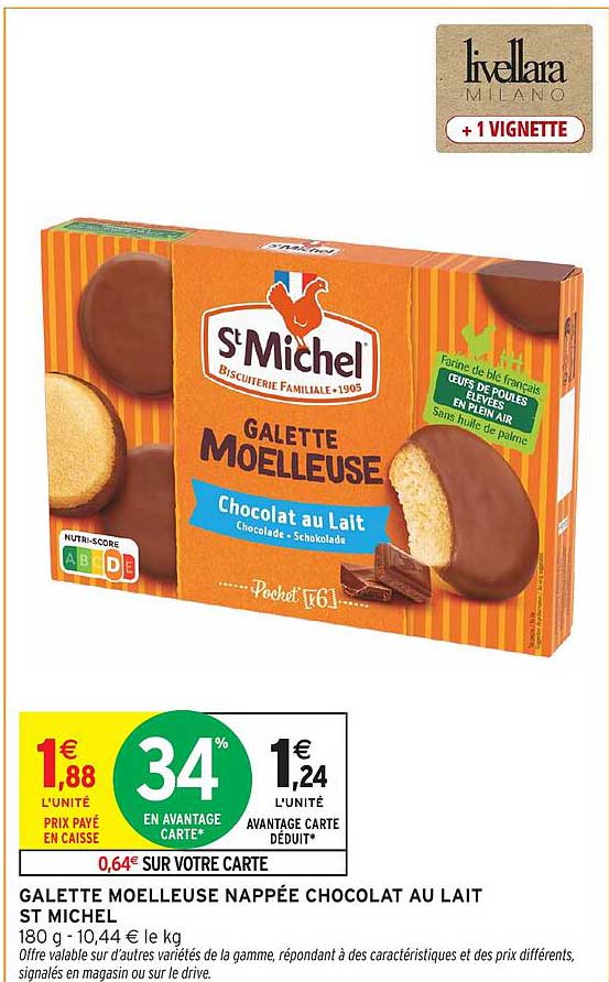 GALETTE MOELLEUSE NAPPÉE CHOCOLAT AU LAIT ST MICHEL