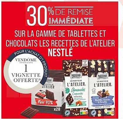 Gamme de tablettes et chocolats les recettes de l'Atelier Nestlé