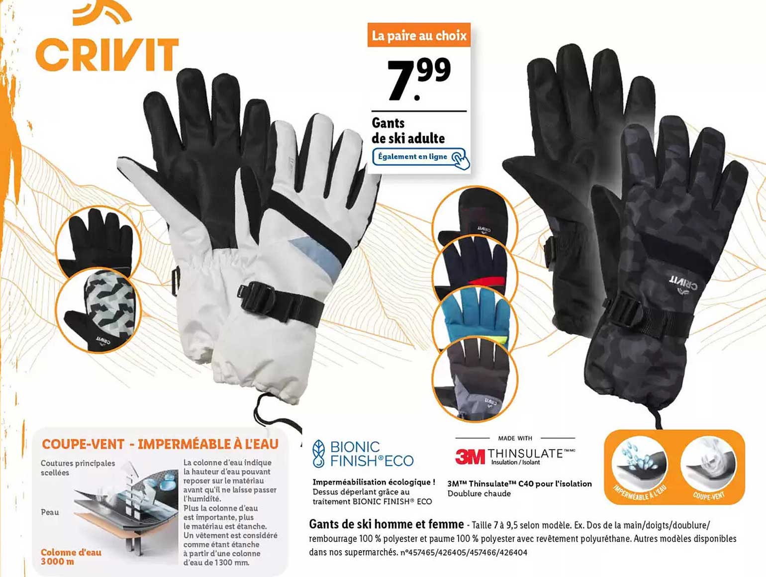 Gants de ski adulte