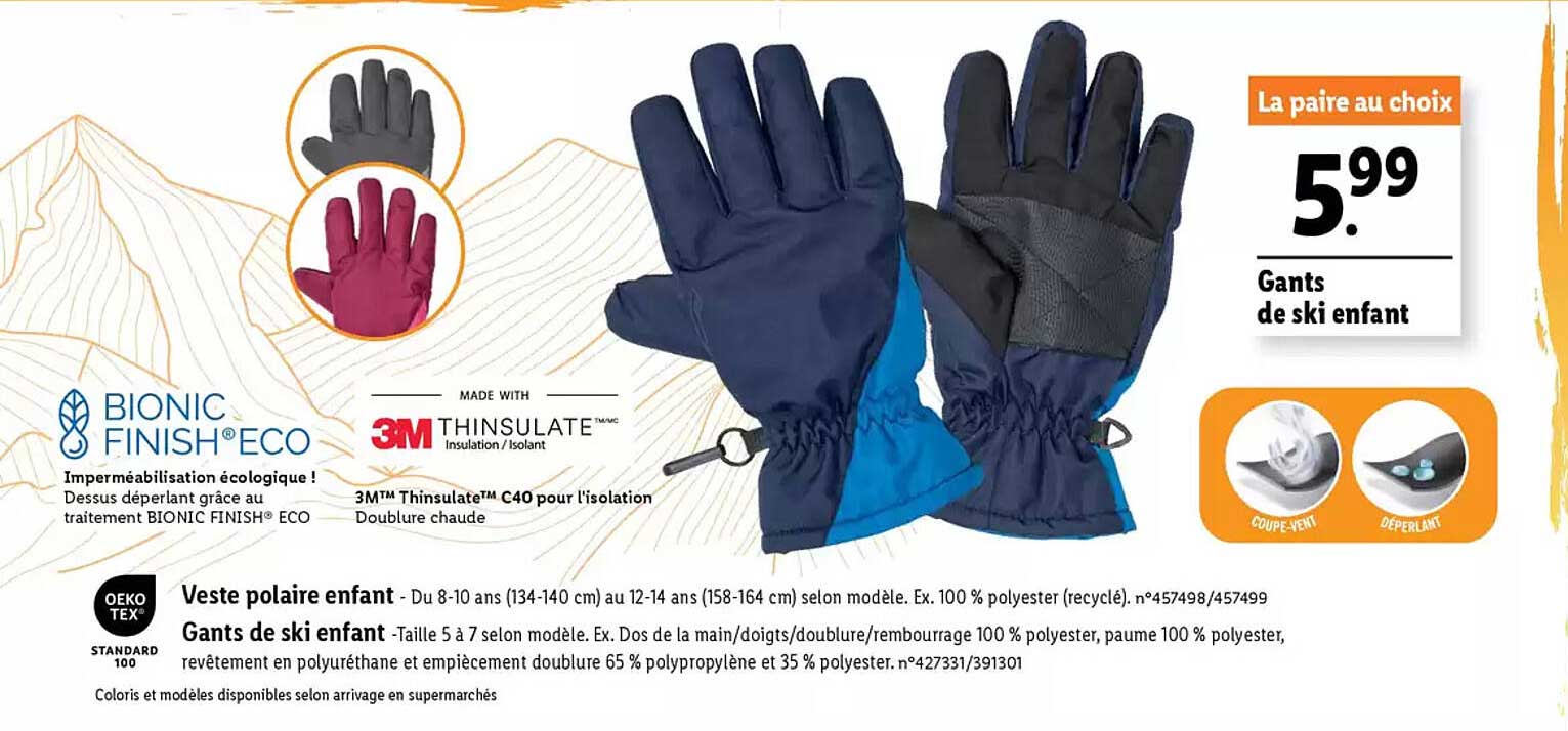 Gants de ski enfant