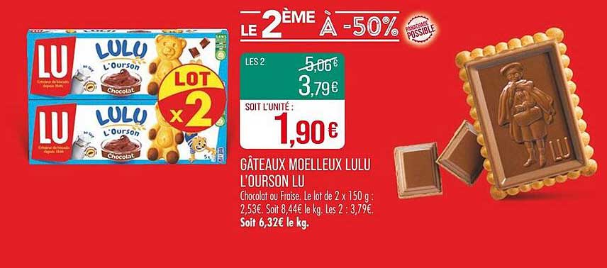 GÂTEAUX MOELLEUX LULU L'OURSON LU