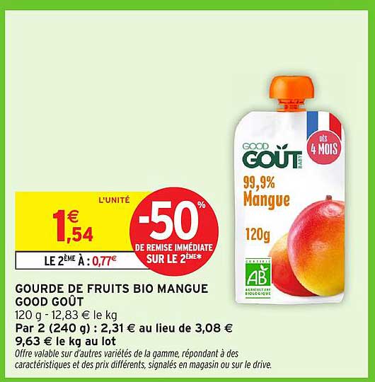 GORDE DE FRUITS BIO MANGUE GOOD GOUT