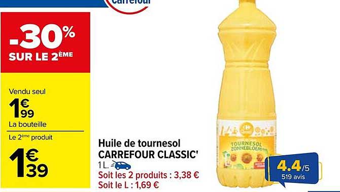 Huile de tournesol CARREFOUR CLASSIC'