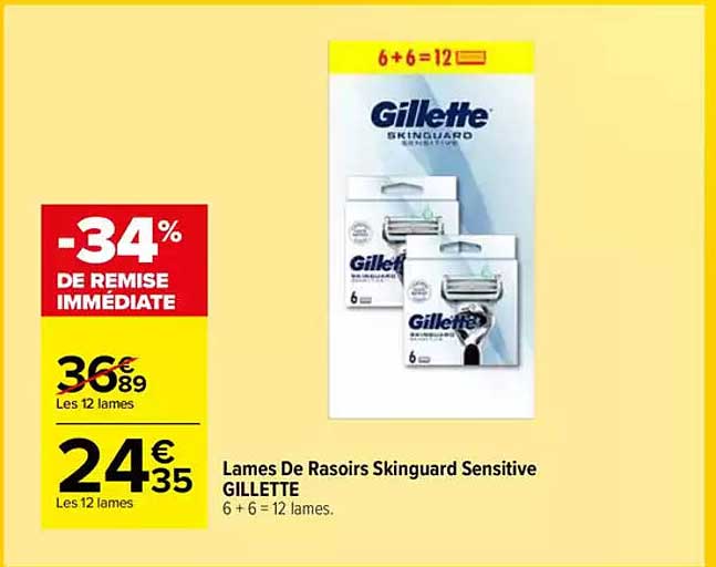 Lames De Rasoirs Skinguard Sensitive GILLETTE