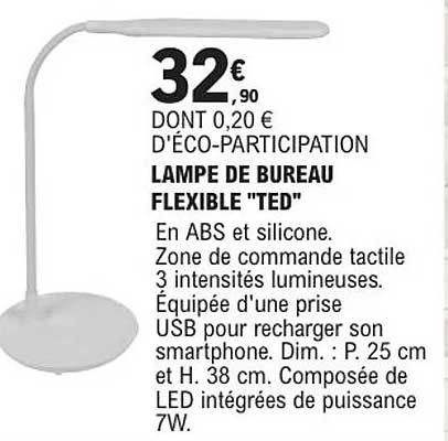 LAMPE DE BUREAU FLEXIBLE "TED"