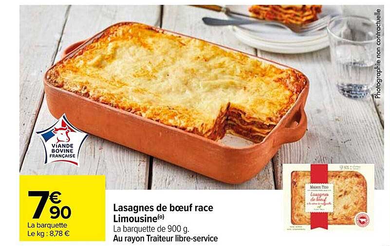 Lasagnes de bœuf race Limousine