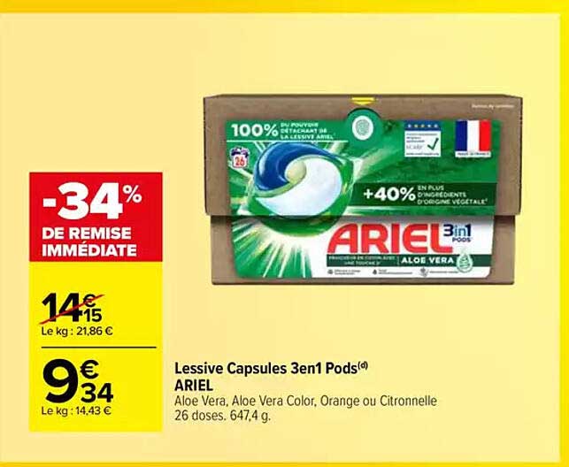 Lessive Capsules 3en1 Pods ARIEL