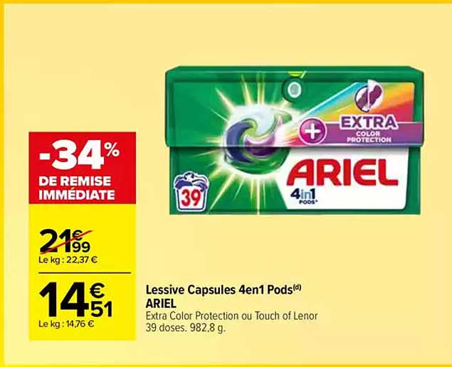 Lessive Capsules 4en1 Pods ARIEL