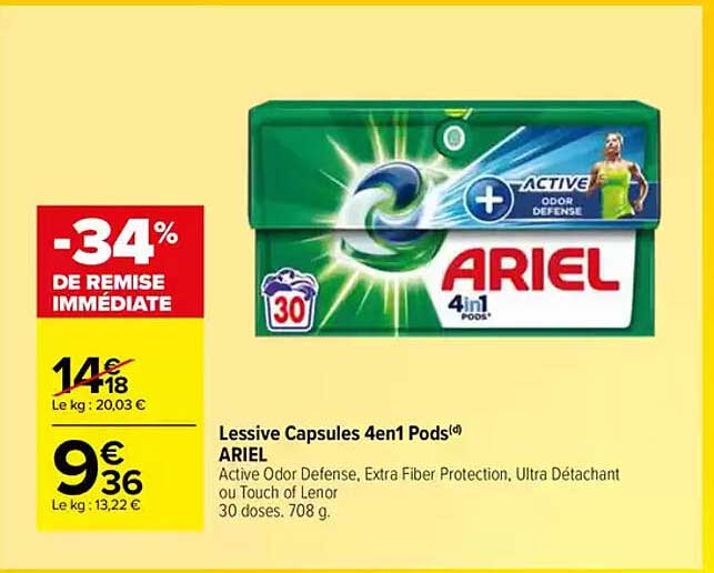 Lessive Capsules 4en1 Pods ARIEL