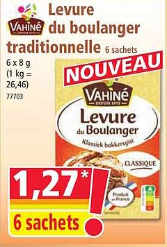 Levure du boulanger traditionnelle 6 sachets