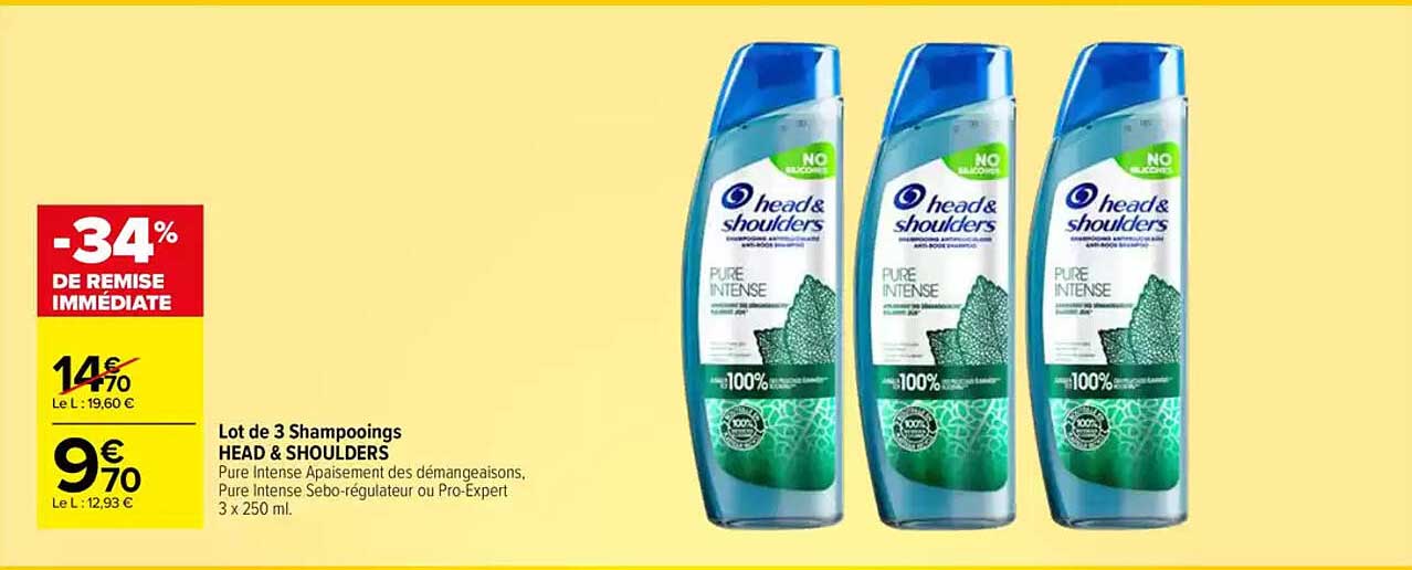 Lot de 3 Shampooings HEAD & SHOULDERS