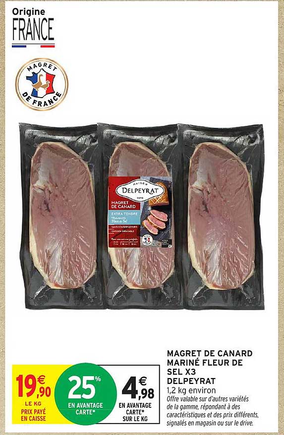 MAGRET DE CANARD MARINÉ FLEUR DE SEL X3 DELPEYRAT