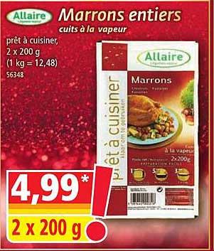 Marrons entiers cuits à la vapeur