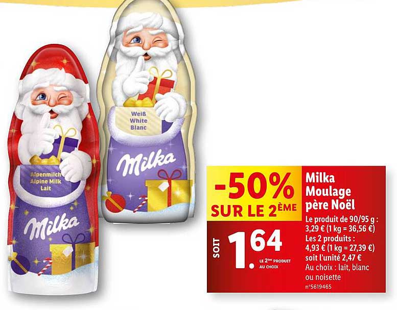 Milka Moulage père Noël