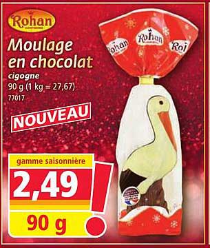 Moulage en chocolat cigogne