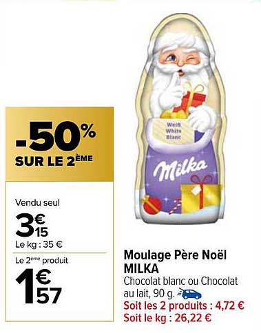 Moulage Père Noël MILKA