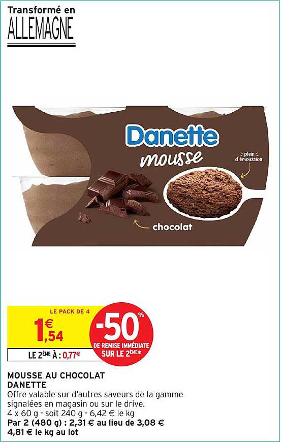 Mousse au chocolat Danette