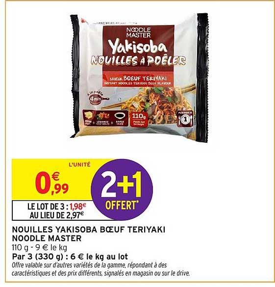 NOUILLES YAKISOBA BOEUF TERIYAKI NOODLE MASTER