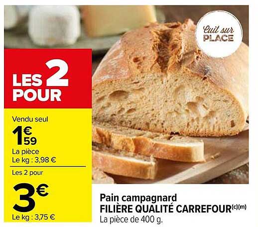 Pain campagnard FILIÈRE QUALITÉ CARREFOUR