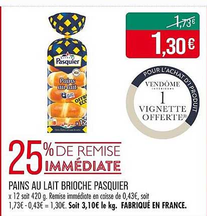 PAINS AU LAIT BRIOCHE PASQUIER