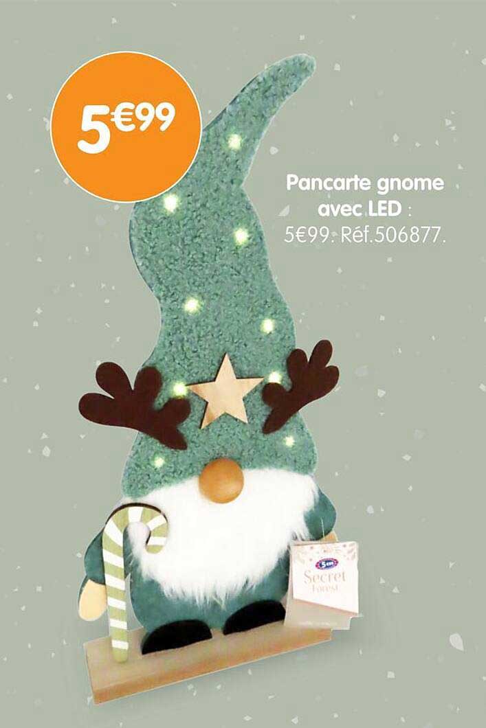 Pancarte gnome avec LED