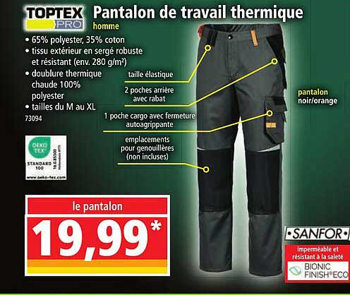 Pantalon de travail thermique