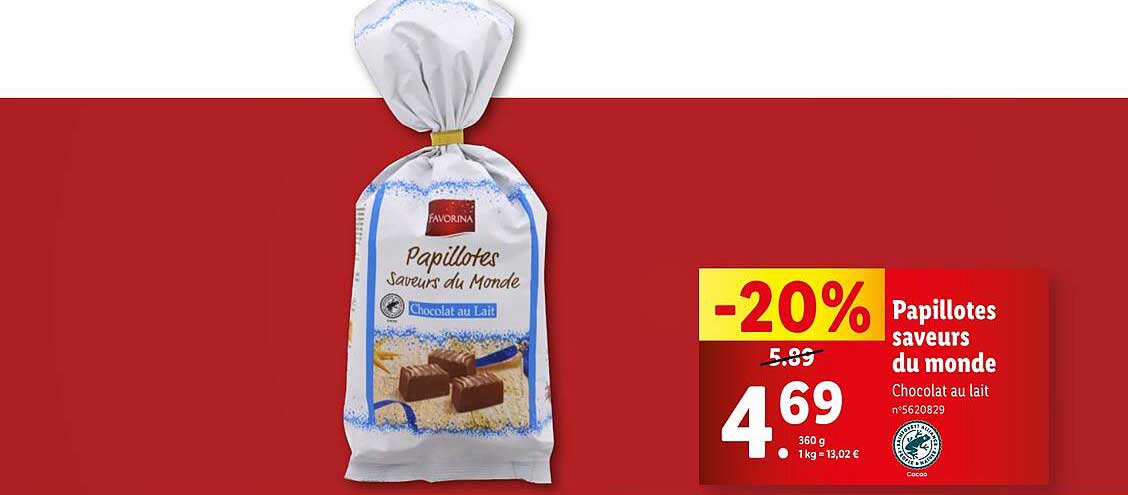 Papillotes saveurs du Monde Chocolat au lait