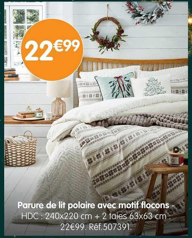 Parure de lit polaire avec motif flocons