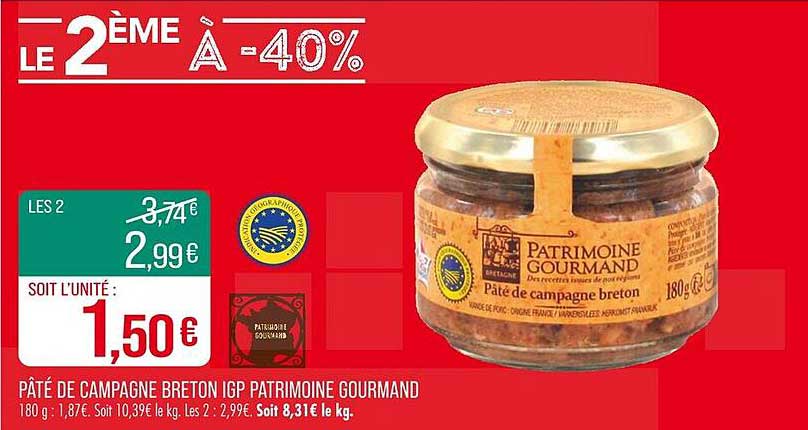 Pâté de campagne breton IGP PATRIMOINE GOURMAND