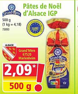 Pâtes de Noël d'Alsace IGP