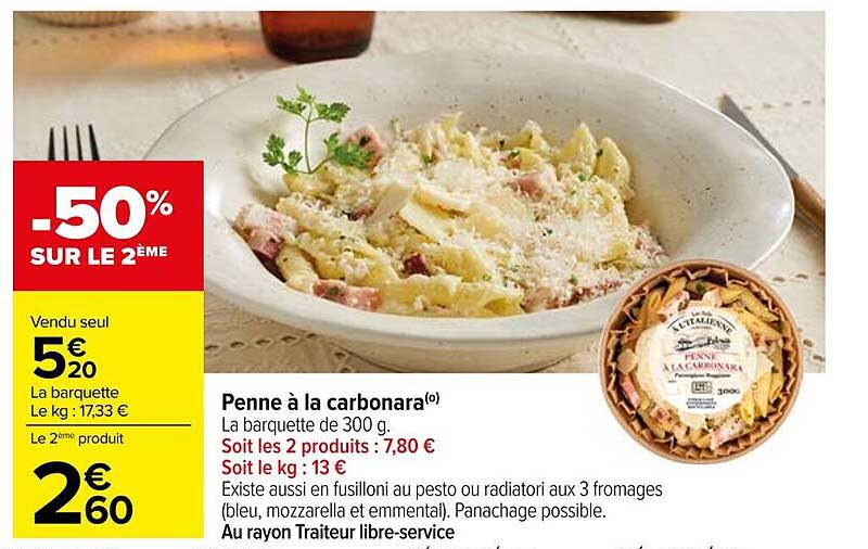 Penne à la carbonara