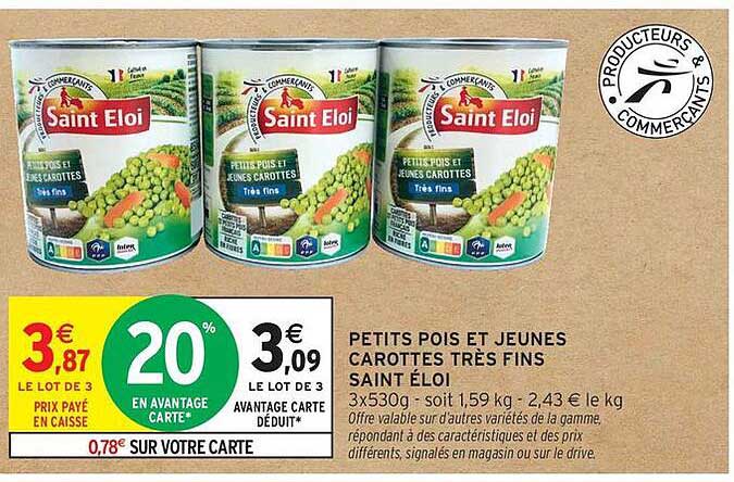 PETITS POIS ET JEUNES CAROTTES TRÈS FINS SAINT ELOI