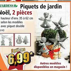 Piquets de jardin Noël, 2 pièces