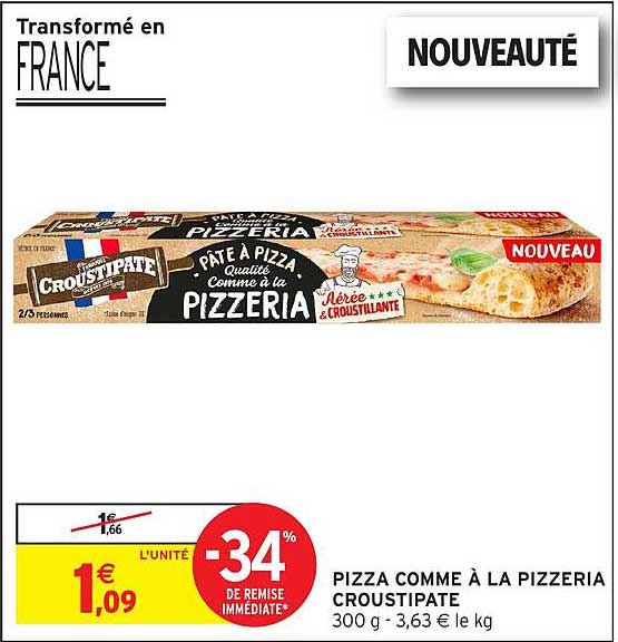 PIZZA COMME À LA PIZZERIA CROUSTIPATE