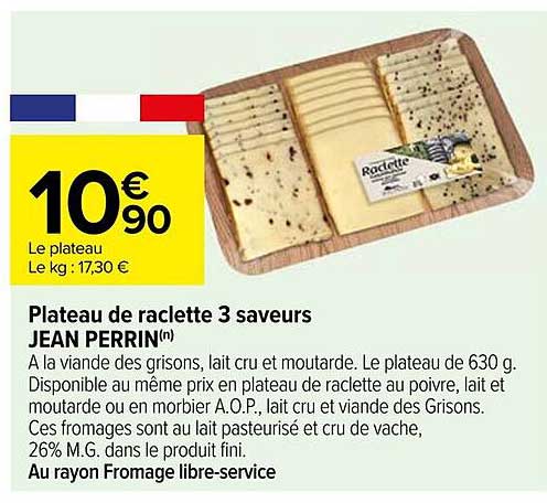 Plateau de raclette 3 saveurs