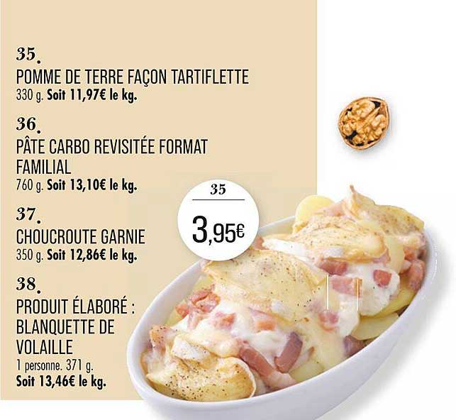 POMME DE TERRE FAÇON TARTIFLETTE