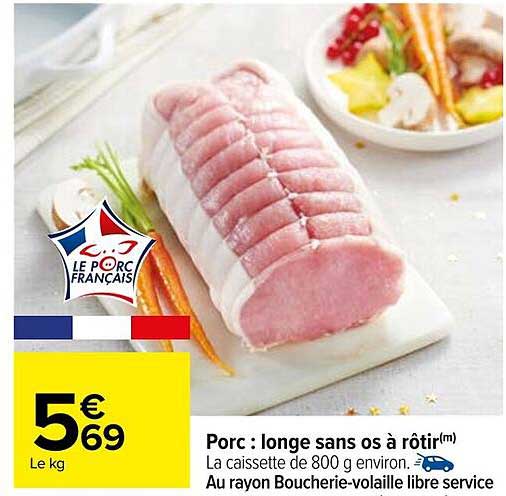 Porc : longe sans os à rôtir(m)