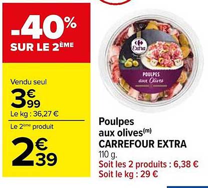 Poulpes aux olives(m) CARREFOUR EXTRA