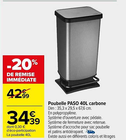 Pouvelle PASO 40L carbone