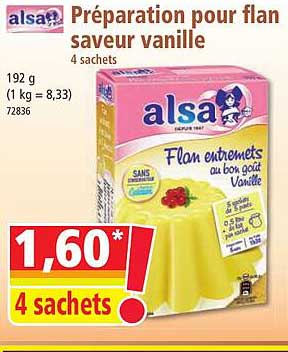 Préparation pour flan saveur vanille